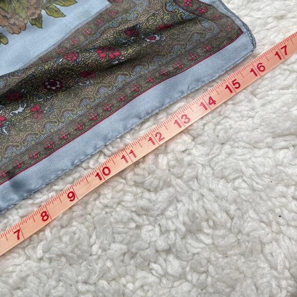 Floral Romantic Silky Scarf Made in Italy Lightweight Girly Rose S14 - Picture 7 of 10